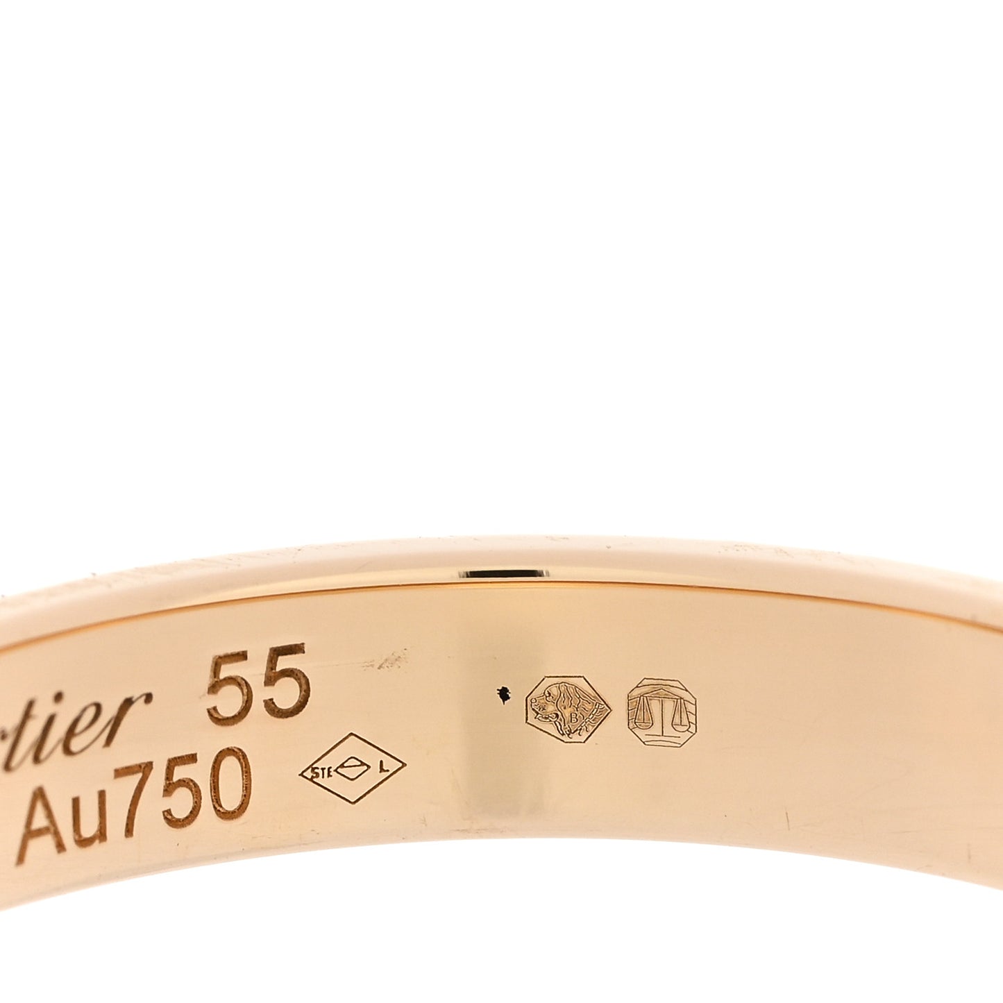 18K Yellow Gold 3.5mm LOVE Wedding Band Ring 55 7.25