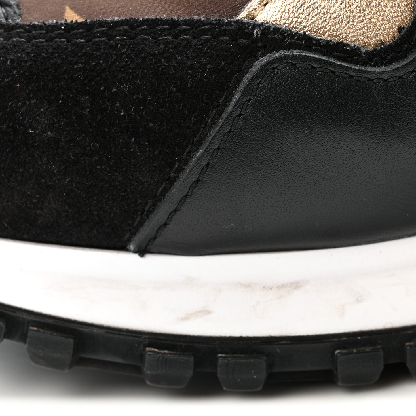 Suede Calfskin Recycled Monogram Nylon Run Away Sneakers 39 Black
