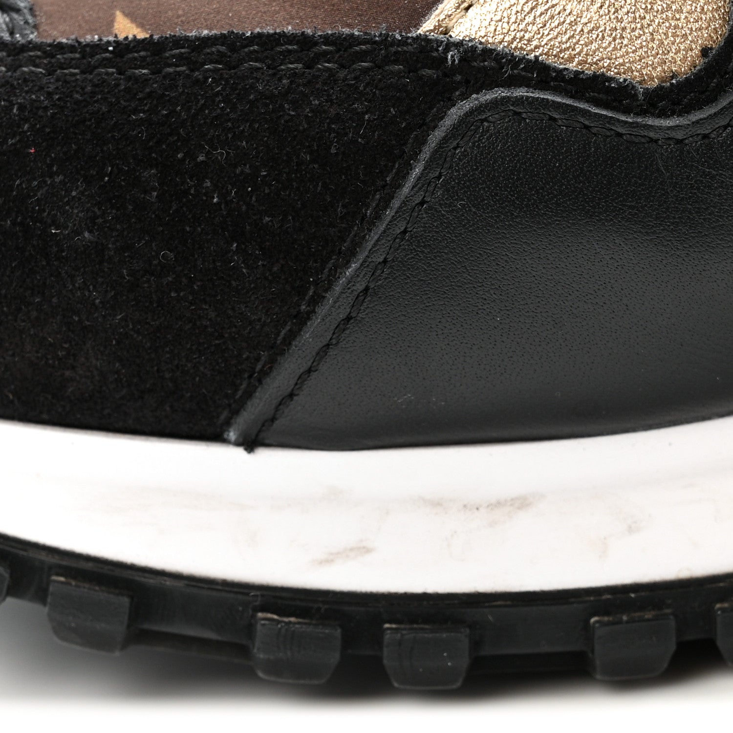 Louis Vuitton Suede Calfskin Recycled Monogram Nylon Run Away Sneakers 39 Black 11 of 13