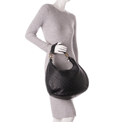 Gucci Guccissima Large GG Twins Hobo Black 2 of 7
