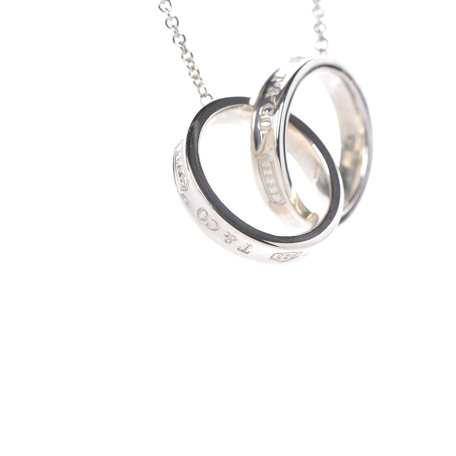 Tiffany Sterling Silver 1837 Interlocking Circles Pendant Necklace 4 of 7
