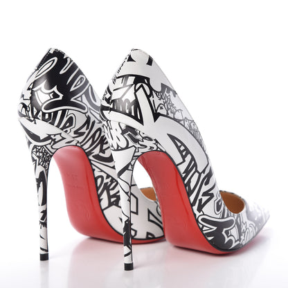Christian Louboutin Calfskin WallGraf So Kate 120 Pumps 36.5 Black White 4 of 9