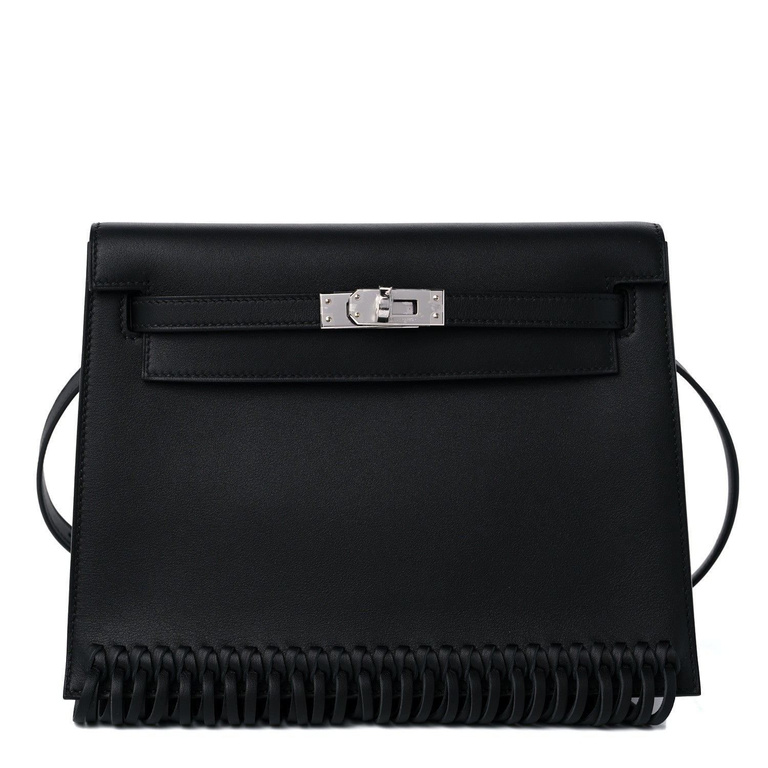 Hermes Swift Kelly Danse Anate Fringed Belt Bag Black 3 of 13