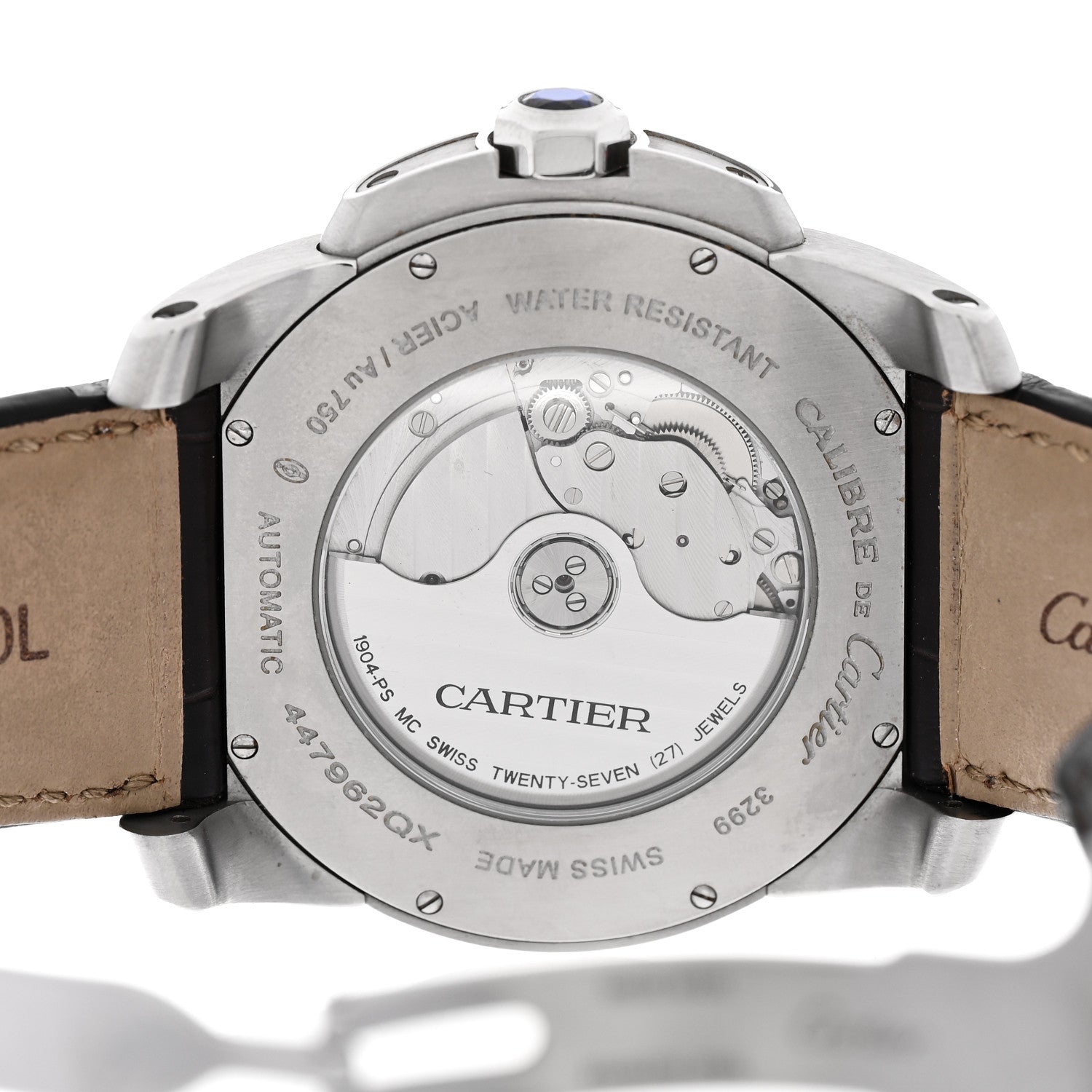 Cartier Stainless Steel 18K Pink Gold Alligator 42mm Calibre de Cartier Automatic Watch Brown 4 of 4