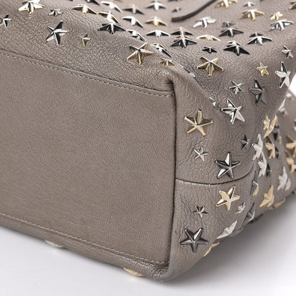 Jimmy Choo Metallic Calfskin Small Sofia Star Studded Tote Grey 7 of 10