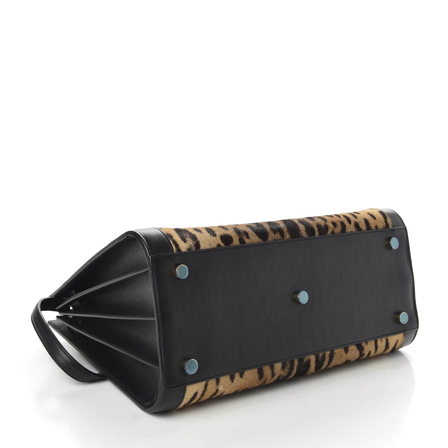 Calf Hair Leopard Print Small Sac De Jour Black