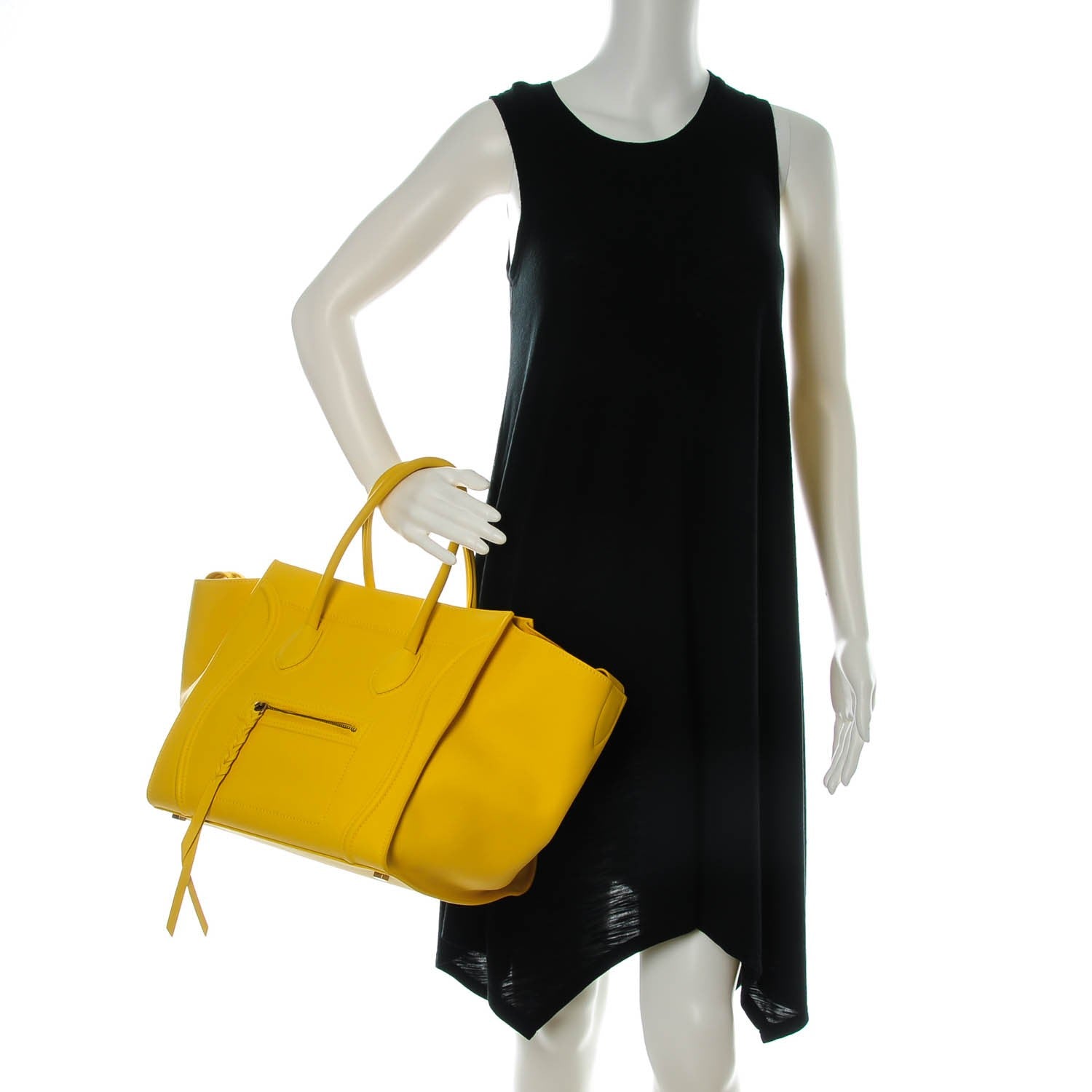 Celine Supple Calfskin Medium Phantom Luggage Sun Yellow 2 of 8