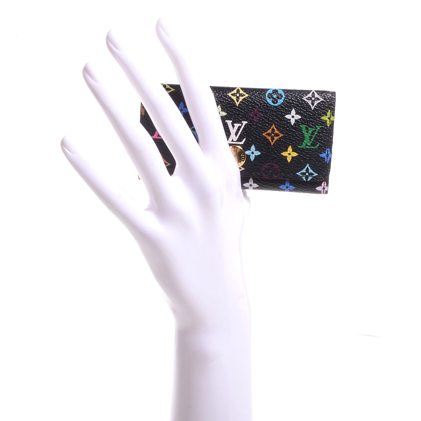 Monogram Multicolor Multicles 4 Key Holder Black