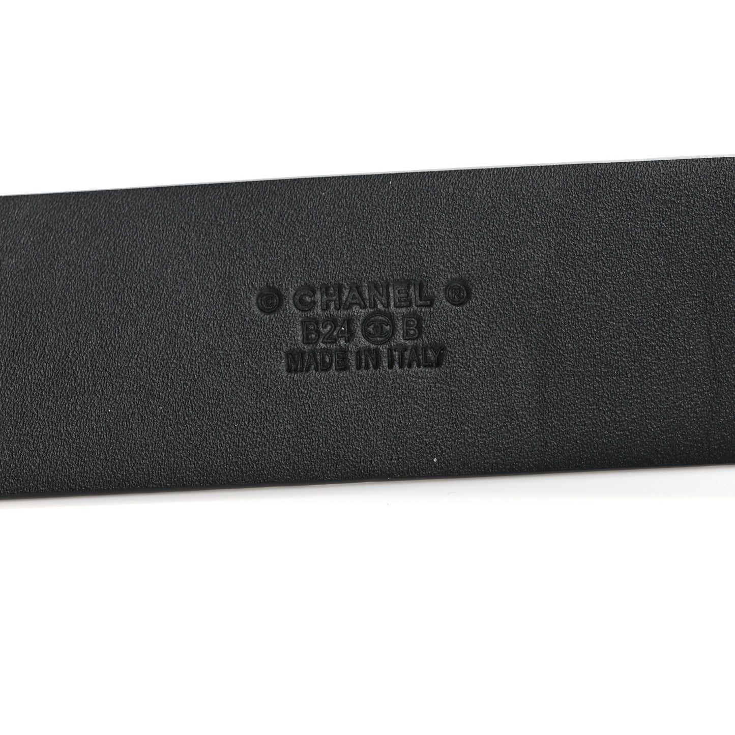 Calfskin Metal Enamel CC Belt 90 36 Black