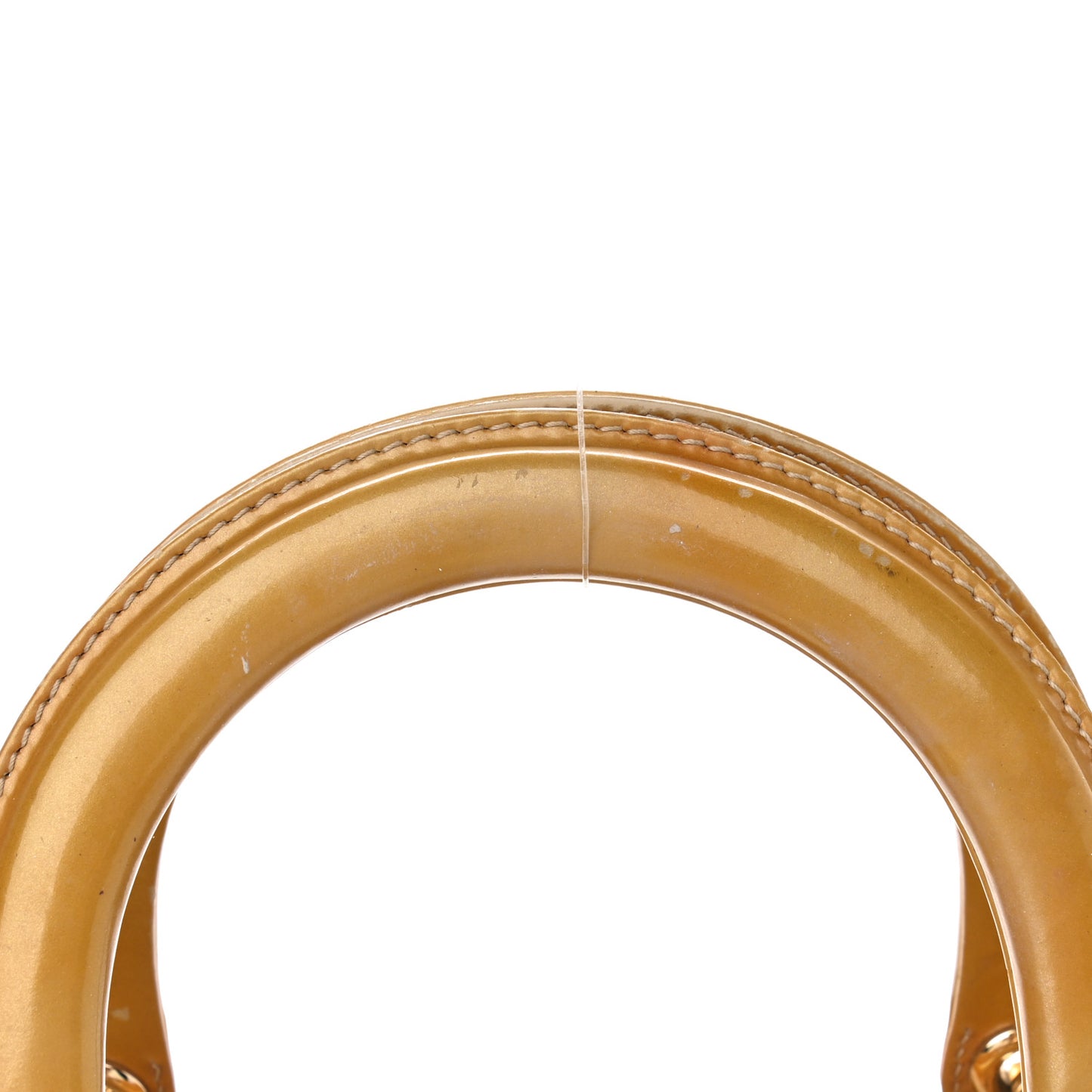 Patent Cannage Stitched Medium Lady Dior Dark Beige