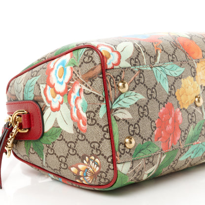 Gucci GG Supreme Monogram Tian Small Boston Beige Multicolor Red 10 of 11