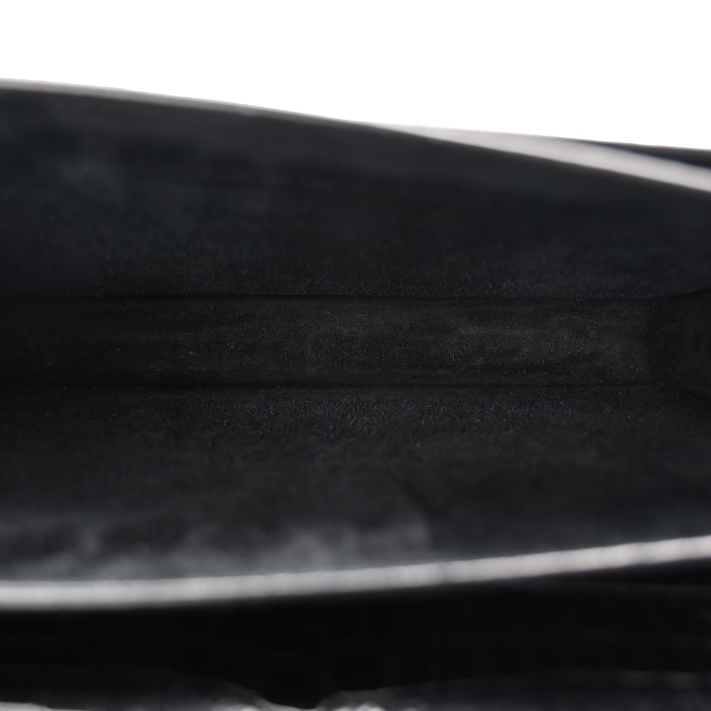 Calfskin Crocodile Embossed Medium Monogram Sunset Black