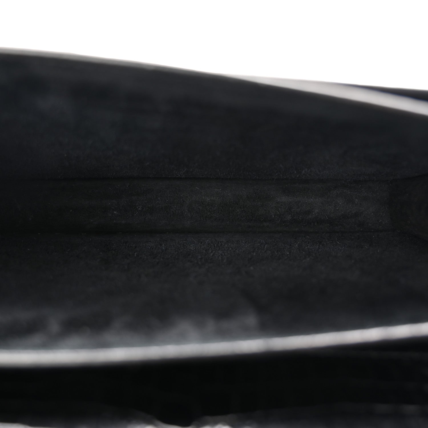 Saint Laurent Calfskin Crocodile Embossed Medium Monogram Sunset Black 5 of 12