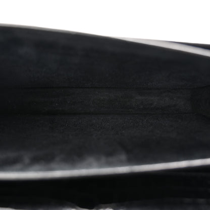 Saint Laurent Calfskin Crocodile Embossed Medium Monogram Sunset Black 5 of 12