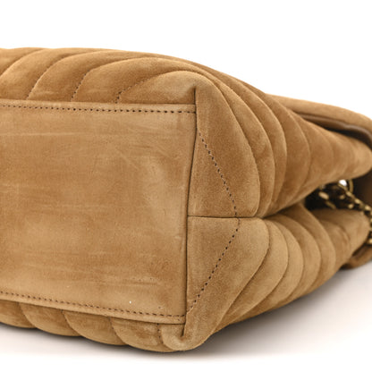 Saint Laurent Suede Y Quilted Monogram Medium Loulou Chain Satchel Cinnamon 18 of 19