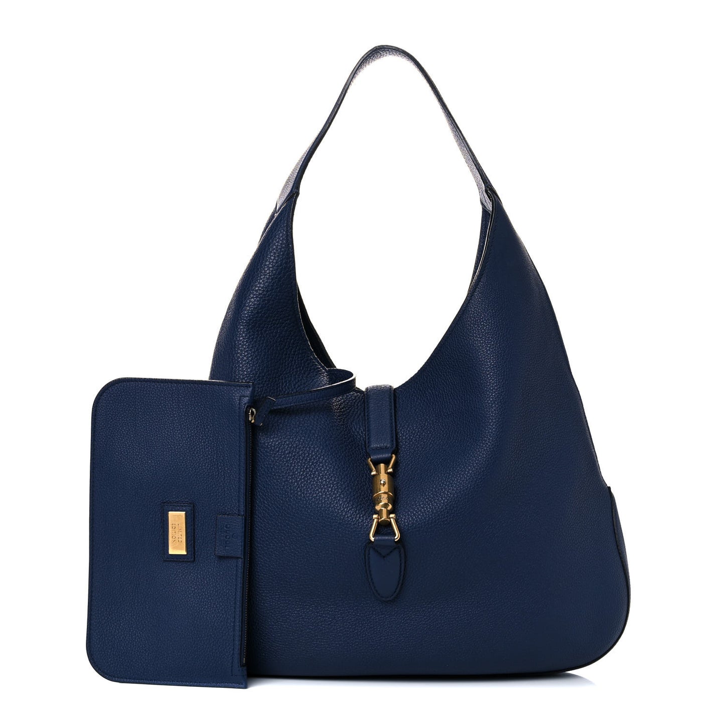 Soft Grained Calfskin Large Jackie Hobo Classic Blue Marine