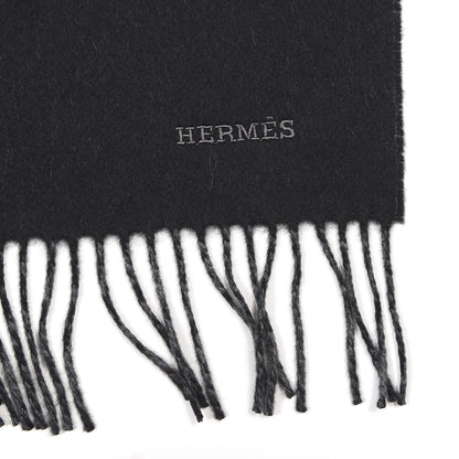 Hermes Cashmere Recto Verso Muffler Black Flanelle 4 of 4