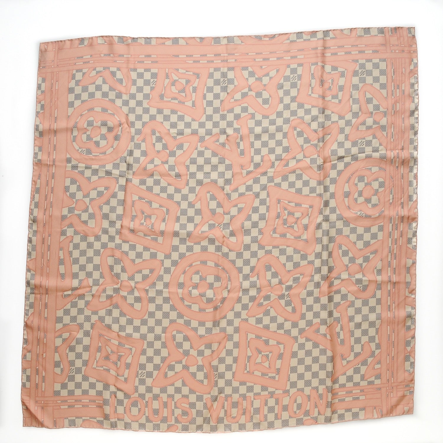 Louis Vuitton Silk Damier Azur Tahitienne Square Scarf 1 of 5