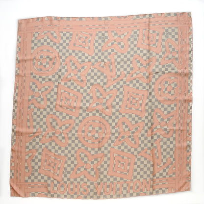 Louis Vuitton Silk Damier Azur Tahitienne Square Scarf 1 of 5