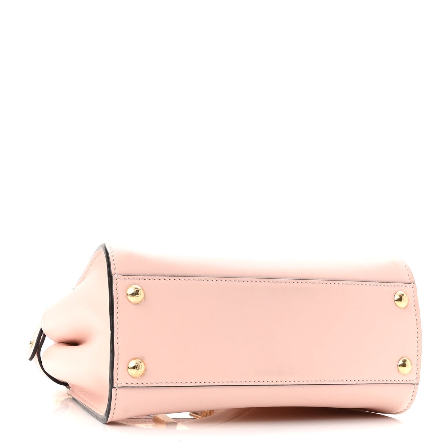 Vitello Seta Canvas FF Embroidered Mini Peekaboo Iconic Satchel Rosa Confetto