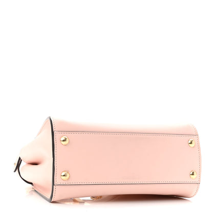 Fendi Vitello Seta Canvas FF Embroidered Mini Peekaboo Iconic Satchel Rosa Confetto 4 of 10