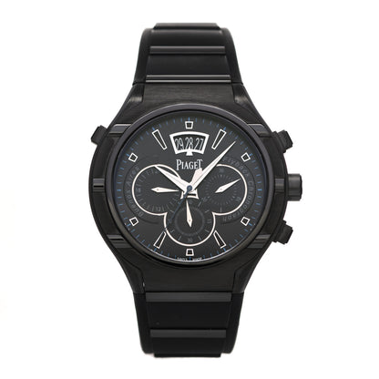 Piaget Stainless Steel DLC Titanium 45mm Polo FortyFive Flyback Chronograph Automatic Watch Black 1 of 4