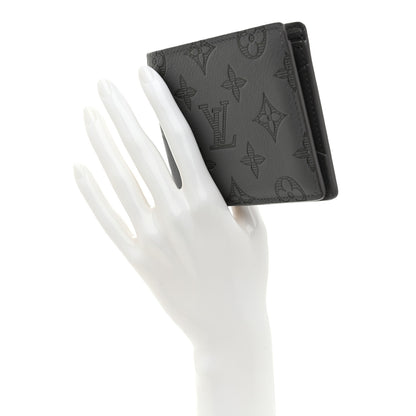 Louis Vuitton Calfskin Monogram Shadow Multiple Wallet Anthracite Gray 2 of 7