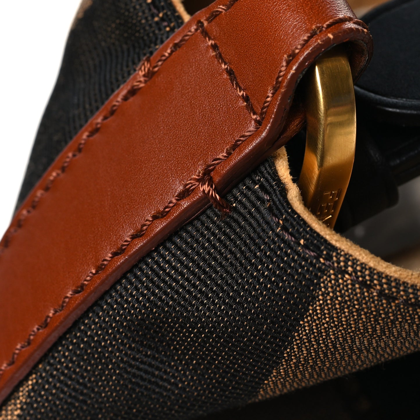 Pequin Cuoio Vegetale Large Hobo Tobacco Black Cuoio