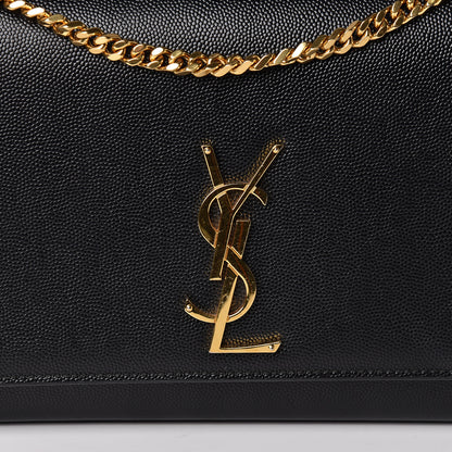 Saint Laurent Grain De Poudre Medium Classic Monogram Kate Satchel Black 9 of 9