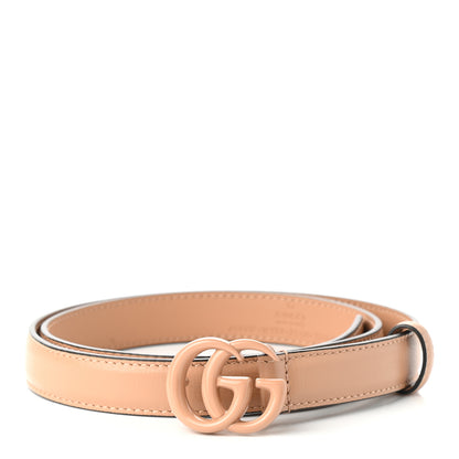 Gucci Azalea Calfskin Enamel Monochrome Double G 20mm Belt 75 30 Camelia 1 of 3