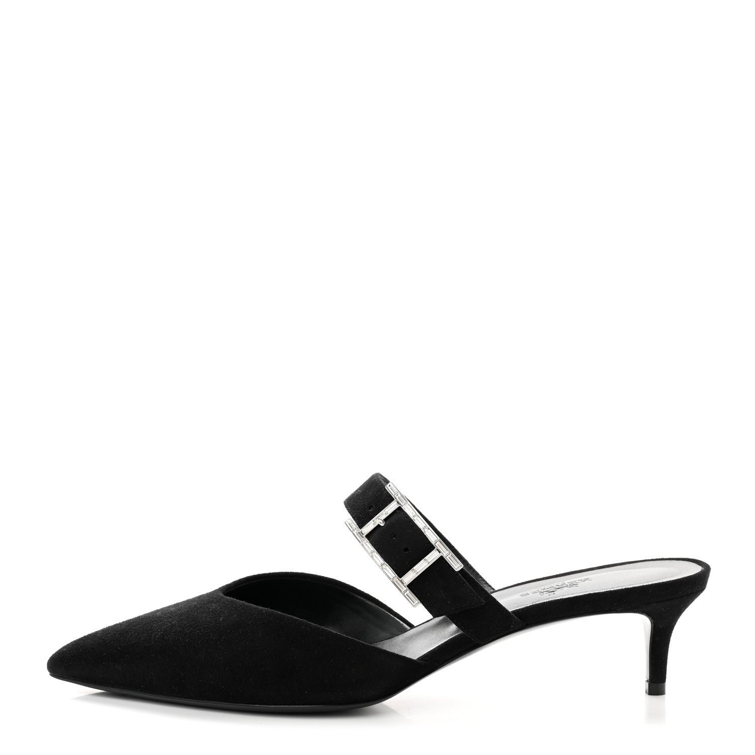 Hermes Suede Goatskin Blink Mules 39 Black 1 of 7