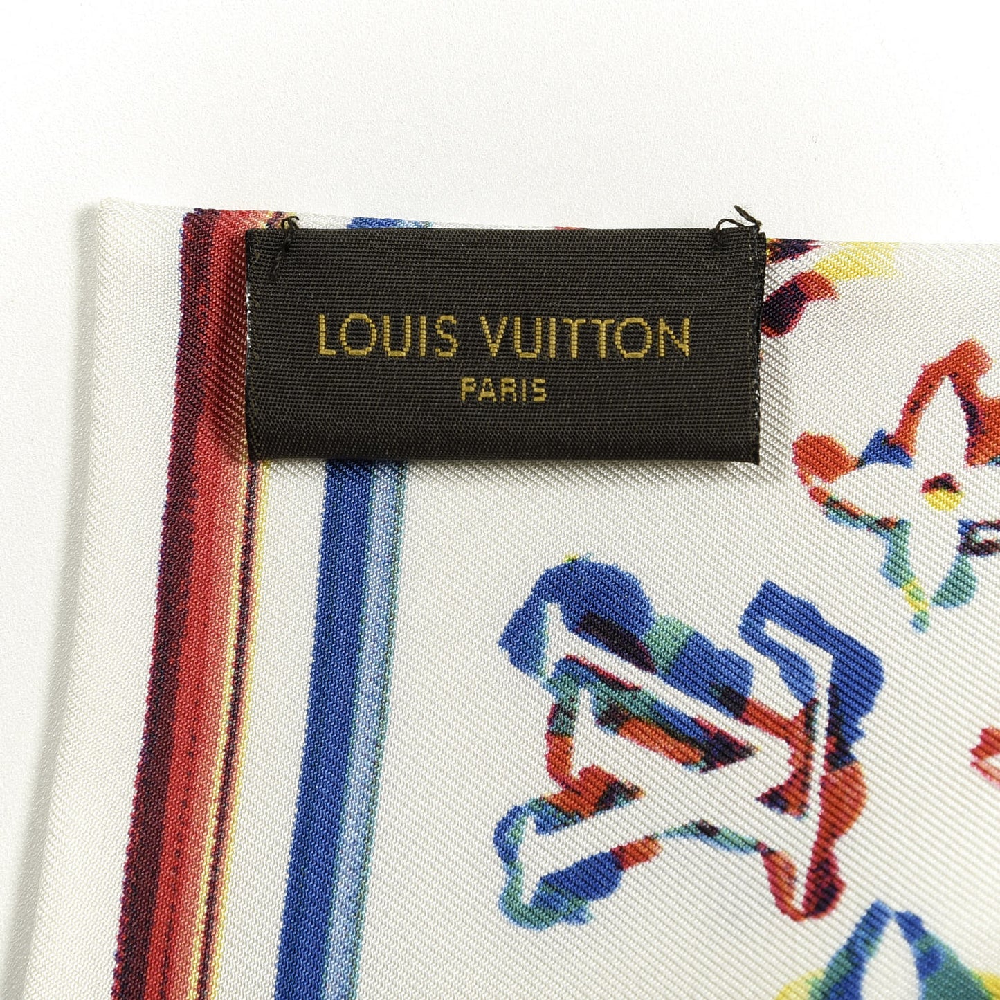 Silk Monogram Rainbow Bandeau White