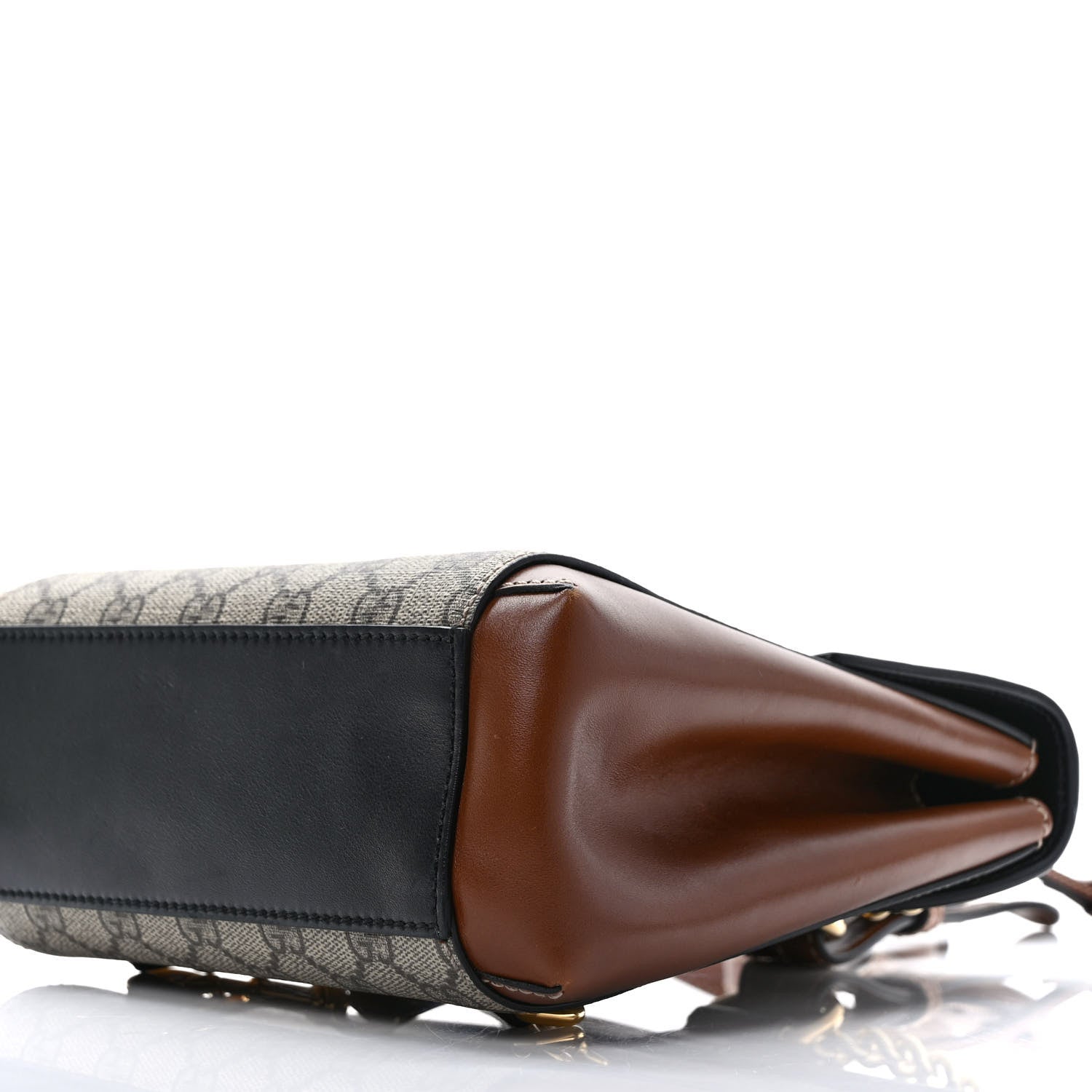 Gucci GG Supreme Monogram Calfskin Padlock Backpack Beige Cuir Black 9 of 9