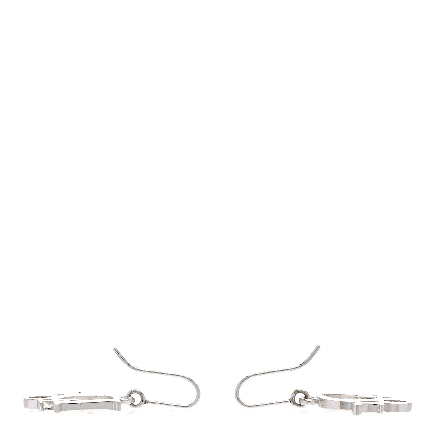 Christian Dior Crystal Logo Earrings Silver 3 of 4