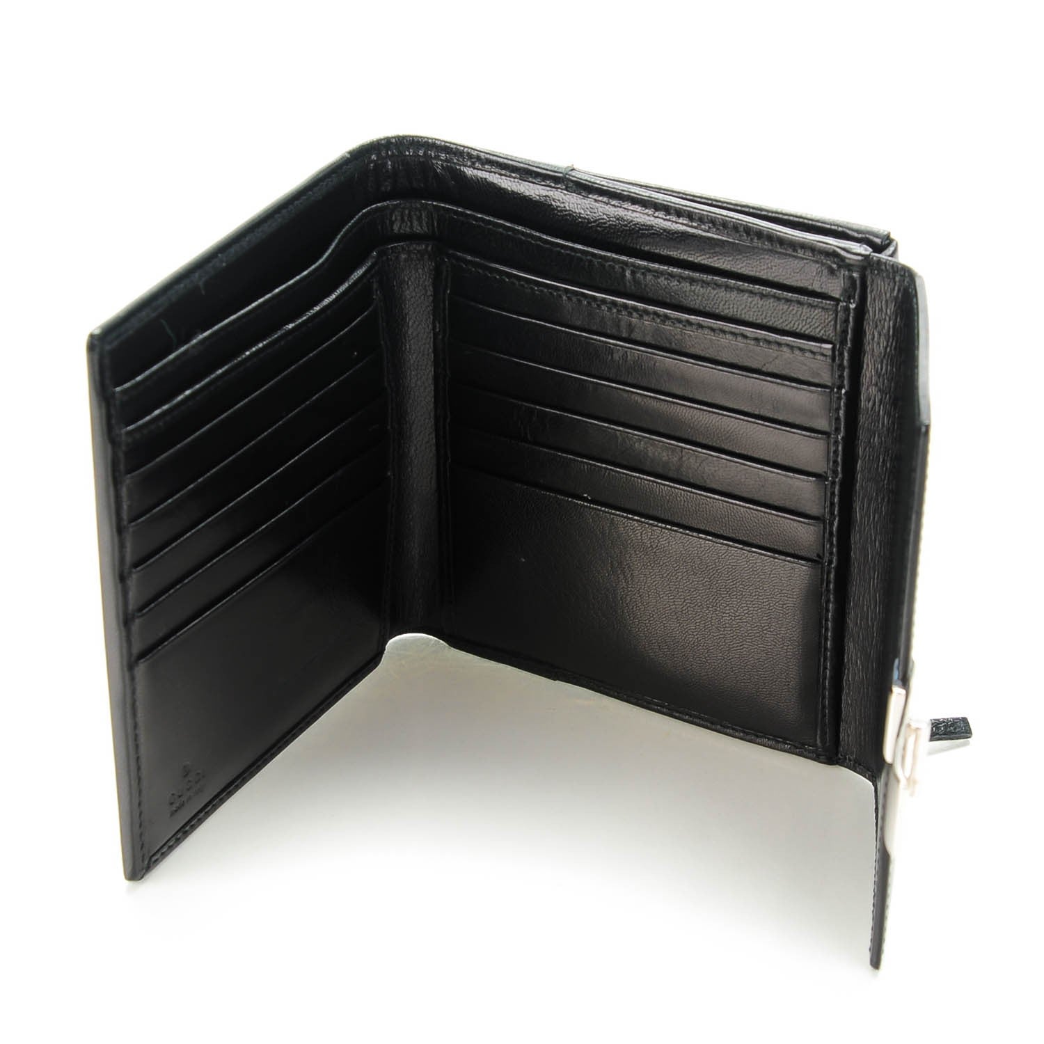Gucci Calfskin French Flap Wallet Black 5 of 8