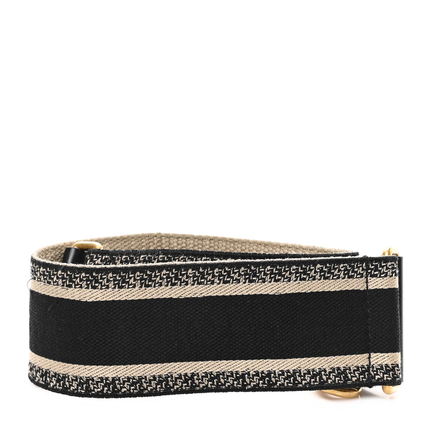 Canvas Embroidered Shoulder Strap Black