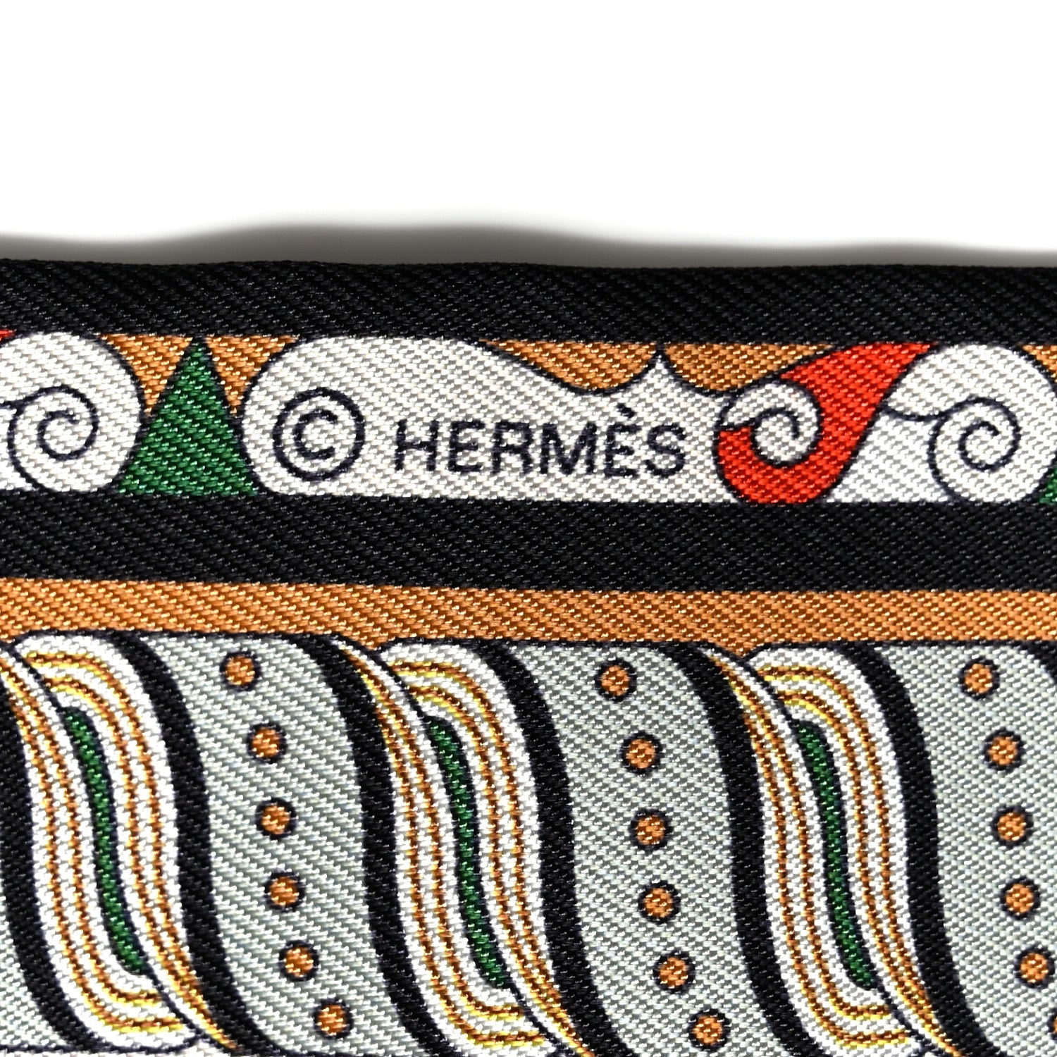 Hermes Silk Harnais En Rosace Twilly Vert Beige Vermillion 4 of 4