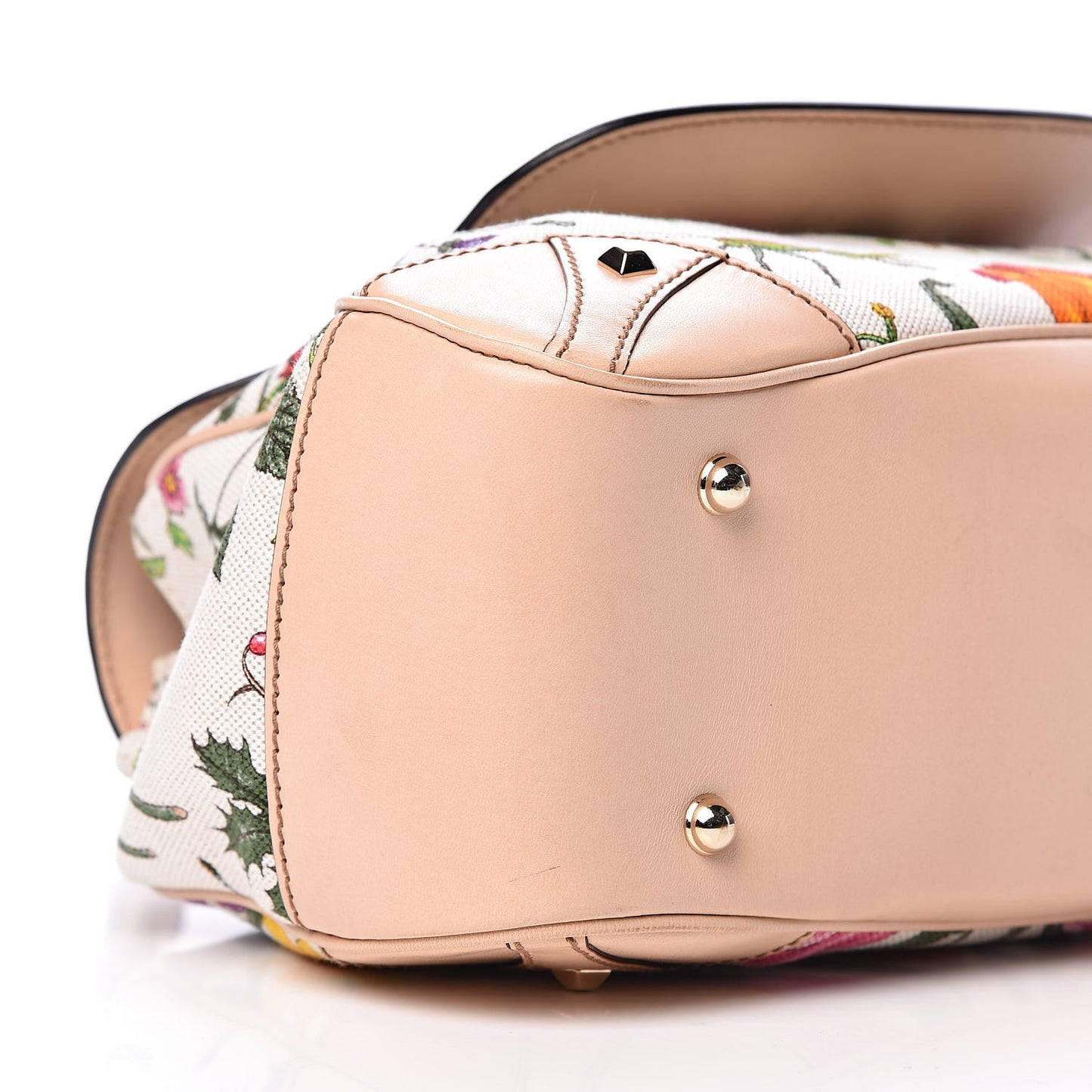 Floral Flora Canvas Bamboo Top Handle Bag