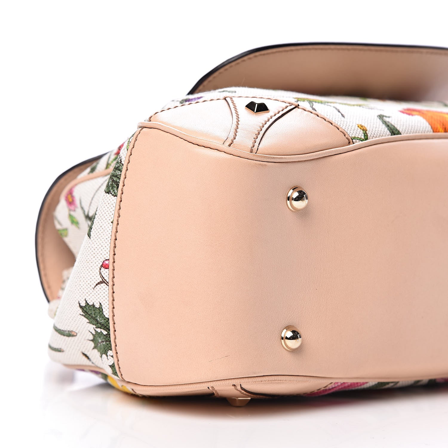 Gucci Floral Flora Canvas Bamboo Top Handle Bag 9 of 10