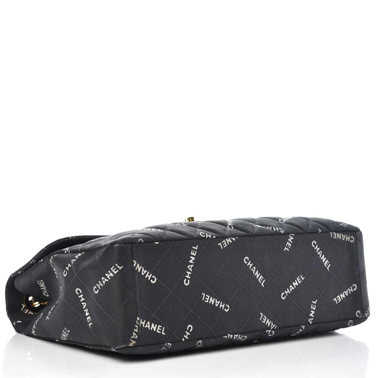 Canvas Quilted XL Jumbo Single Flap Black