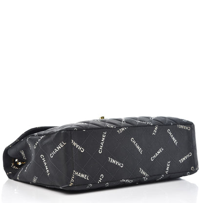 Chanel Canvas Quilted XL Jumbo Single Flap Black 4 of 12