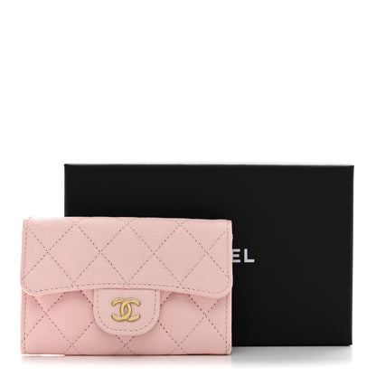 Chanel Caviar Quilted Flap Card Holder Wallet Light Pink 9 of 9