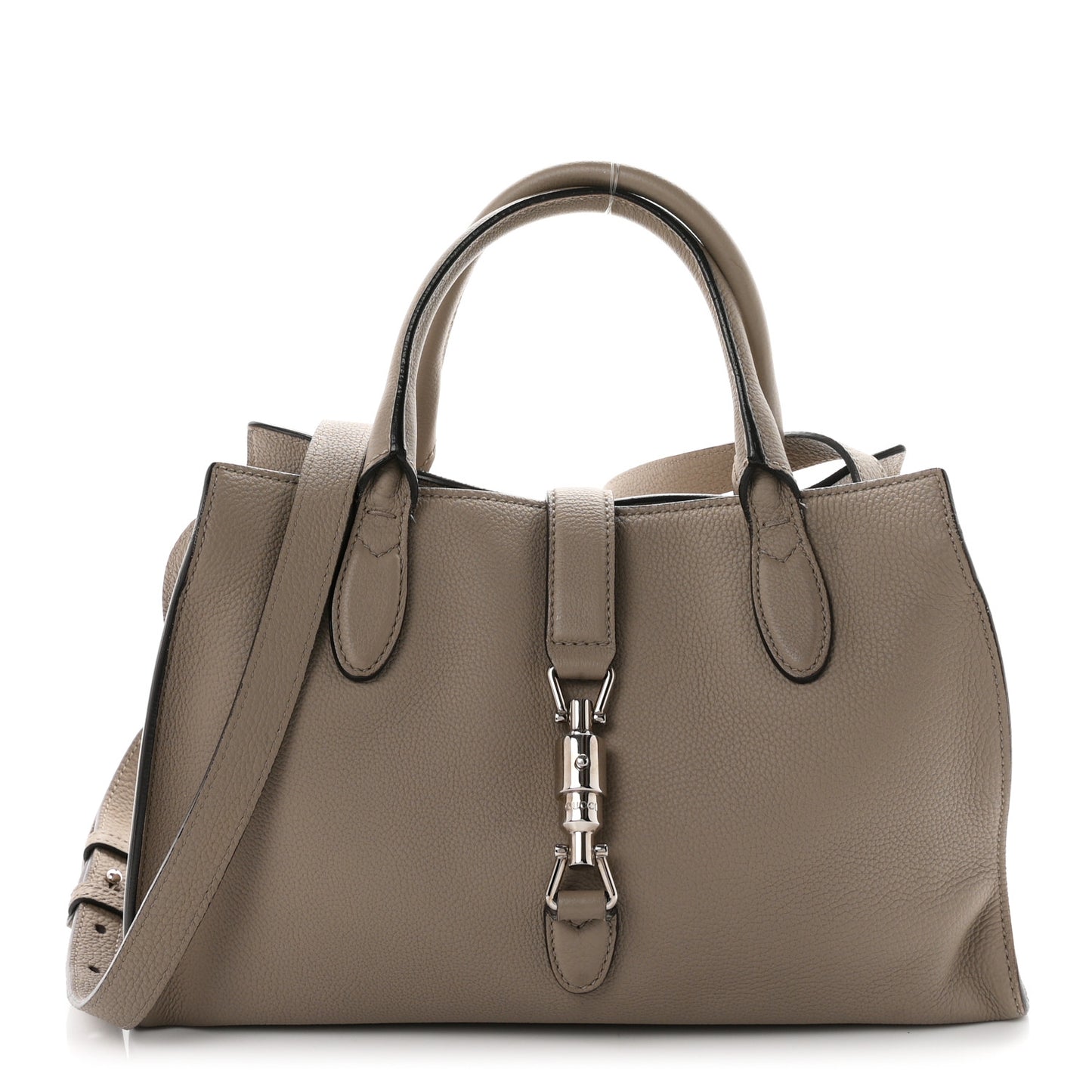 Soft Calfskin Small Jackie Top Handle Bag Taupe