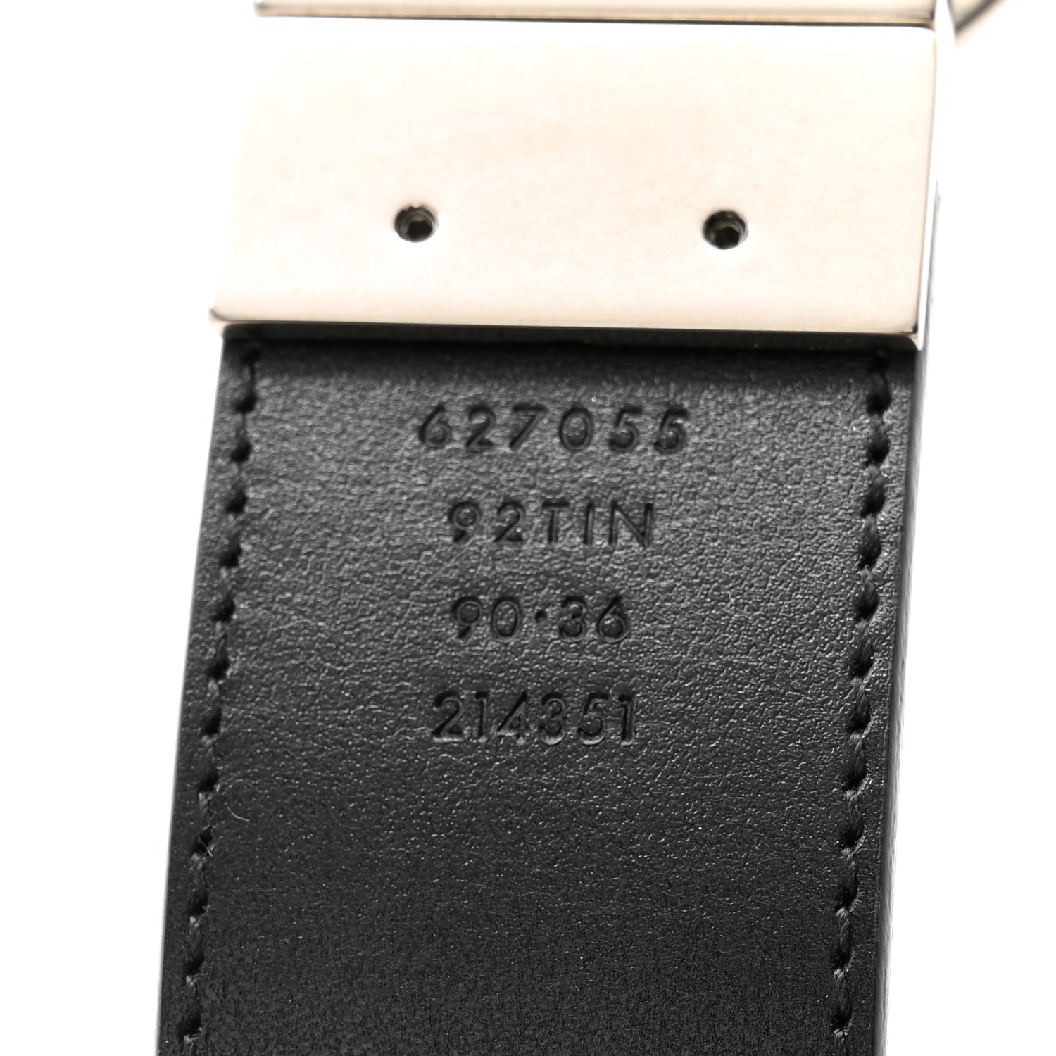 Gucci GG Supreme Monogram Plutone Calfskin Palladium Double G Reversible 37mm Belt 90 36 Black 8 of 8