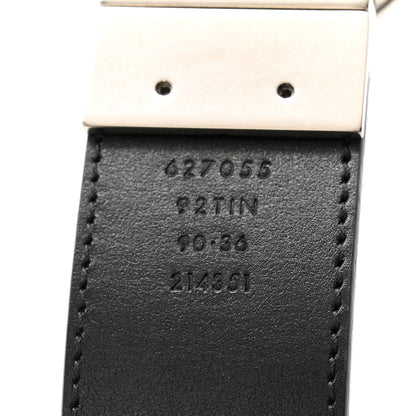 Gucci GG Supreme Monogram Plutone Calfskin Palladium Double G Reversible 37mm Belt 90 36 Black 8 of 8