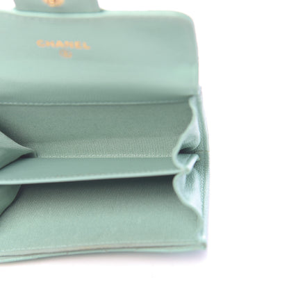 Chanel Caviar Quilted Flap Card Holder Wallet Light Blue 5 of 9