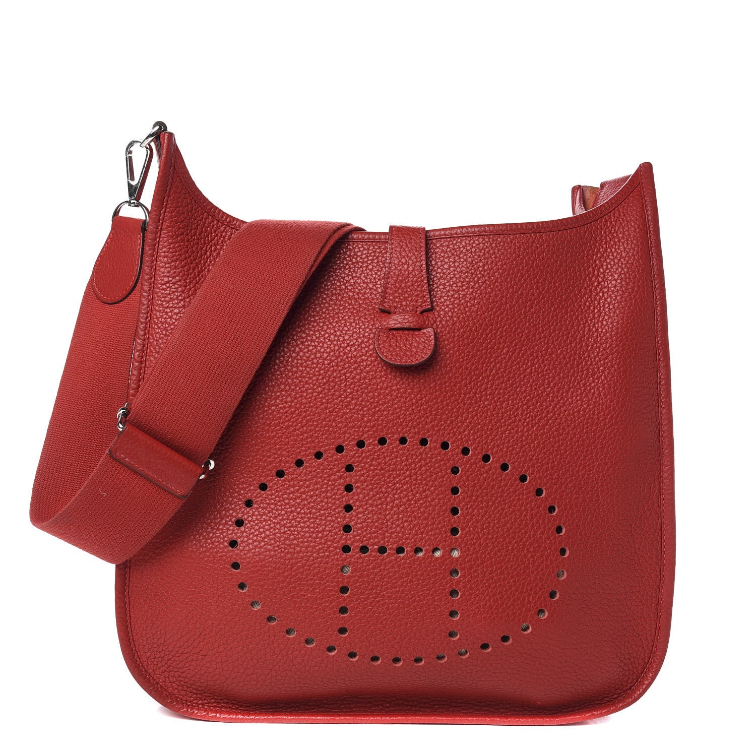 Hermes Taurillon Clemence Evelyne III GM Rouge Casaque 1 of 9