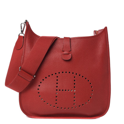 Hermes Taurillon Clemence Evelyne III GM Rouge Casaque 1 of 9