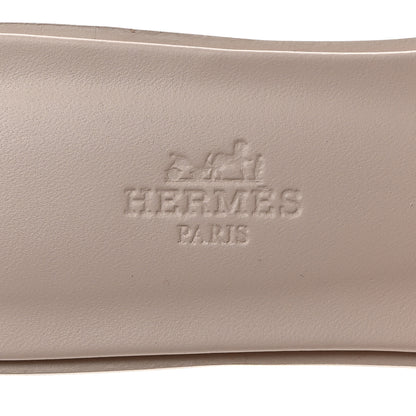 Hermes Box Calfskin Oran Sandals 37.5 Rose Pale 6 of 9