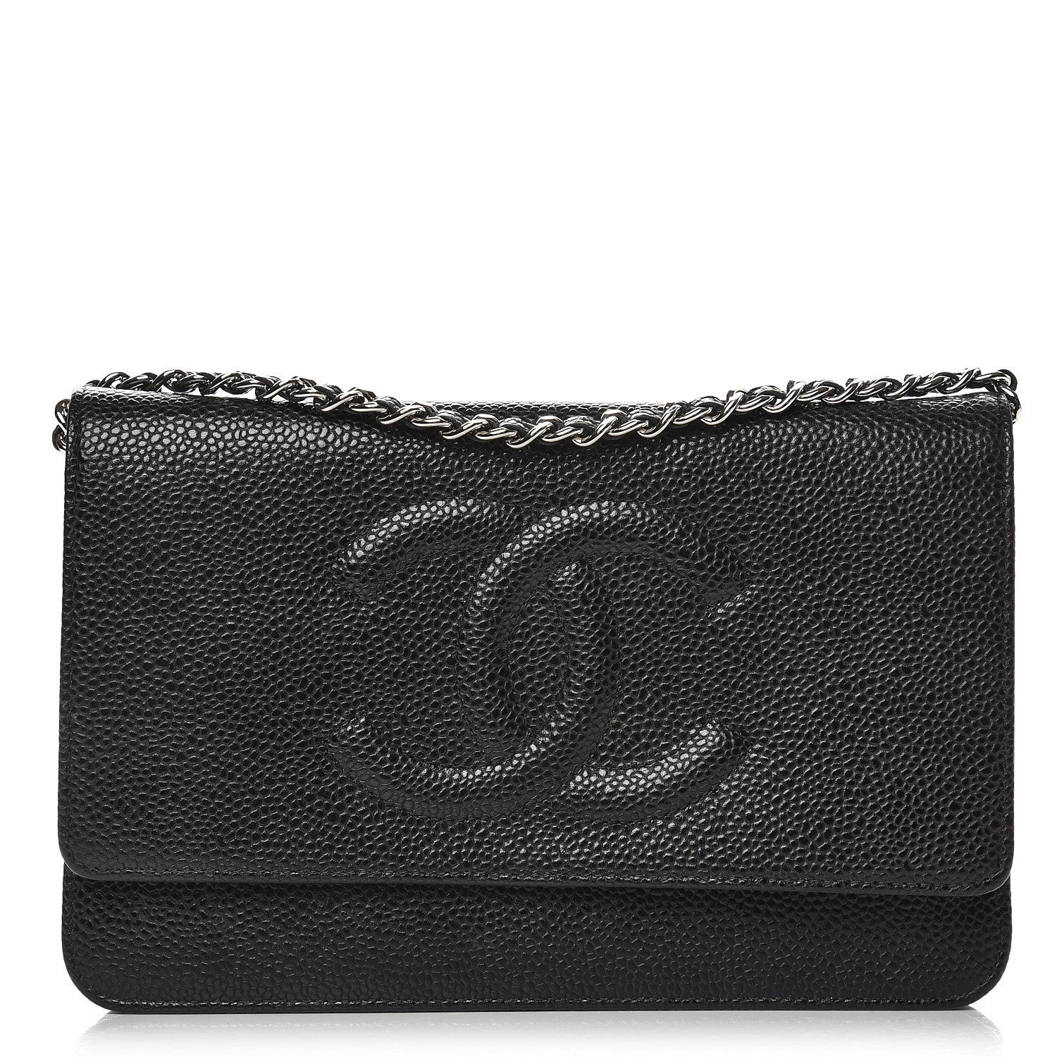 Chanel Caviar Timeless CC Wallet On Chain WOC Black 1 of 10